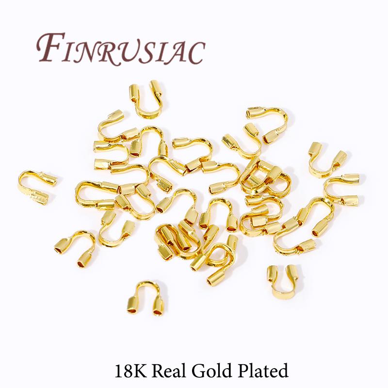 14K Gold Platinierte Drahtschutzhüllen Drahtschutz Wächter Schutzschleifen U-Form Zubehör,Verschlüsse Verbinder Für Schmuckherstellung