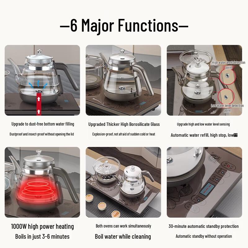 Ronshen 0.8L Automatic Water Pumping Electric Kettle & Tea Set CN plug (adapter included)