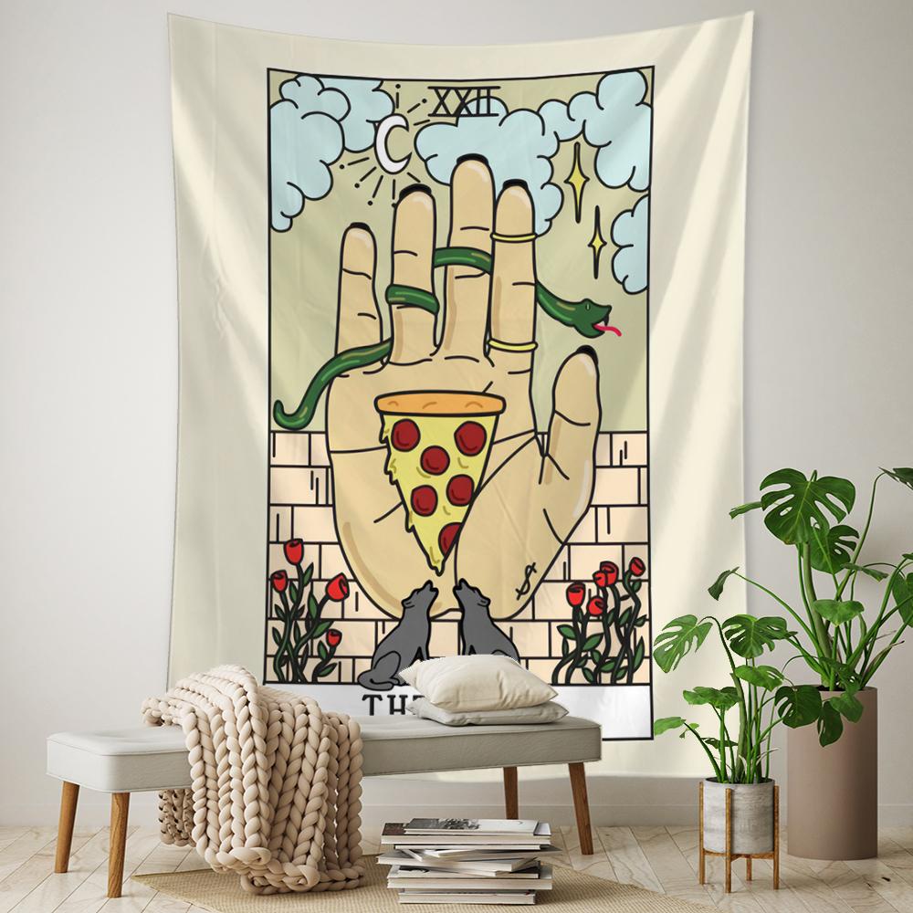 Tarot Cat Paws Tapestry Wall Hanging Psychedelic Bohemian Style Home Hippie Witchcraft Girls Dorm Decor