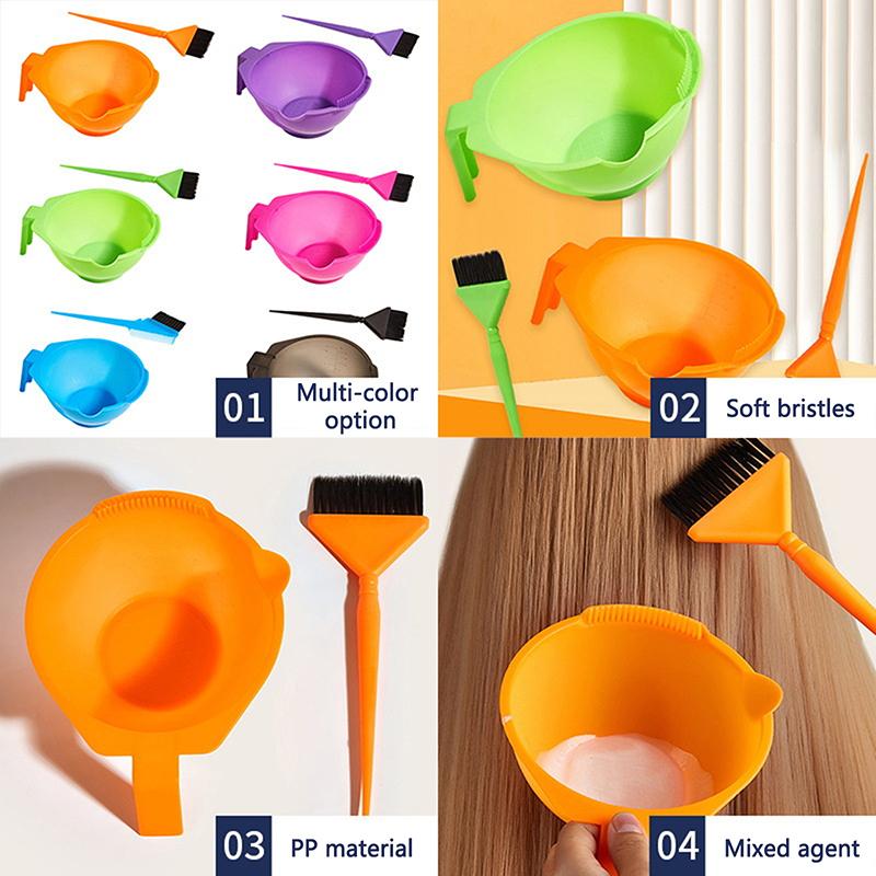2pcs Professional Hair Dyeing Tool Set Hair Gallery Color Mixing Tint Applicator Pointed Tail Coloring Brush Beauty Styling Kit