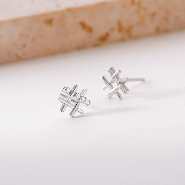 

Серьги-гвоздики с крестом из стерлингового серебра 925 пробы и цирконием для женщин, свадебные украшения на день рождения, подарок Pendientes Oorbellen Eh1665 серебряный