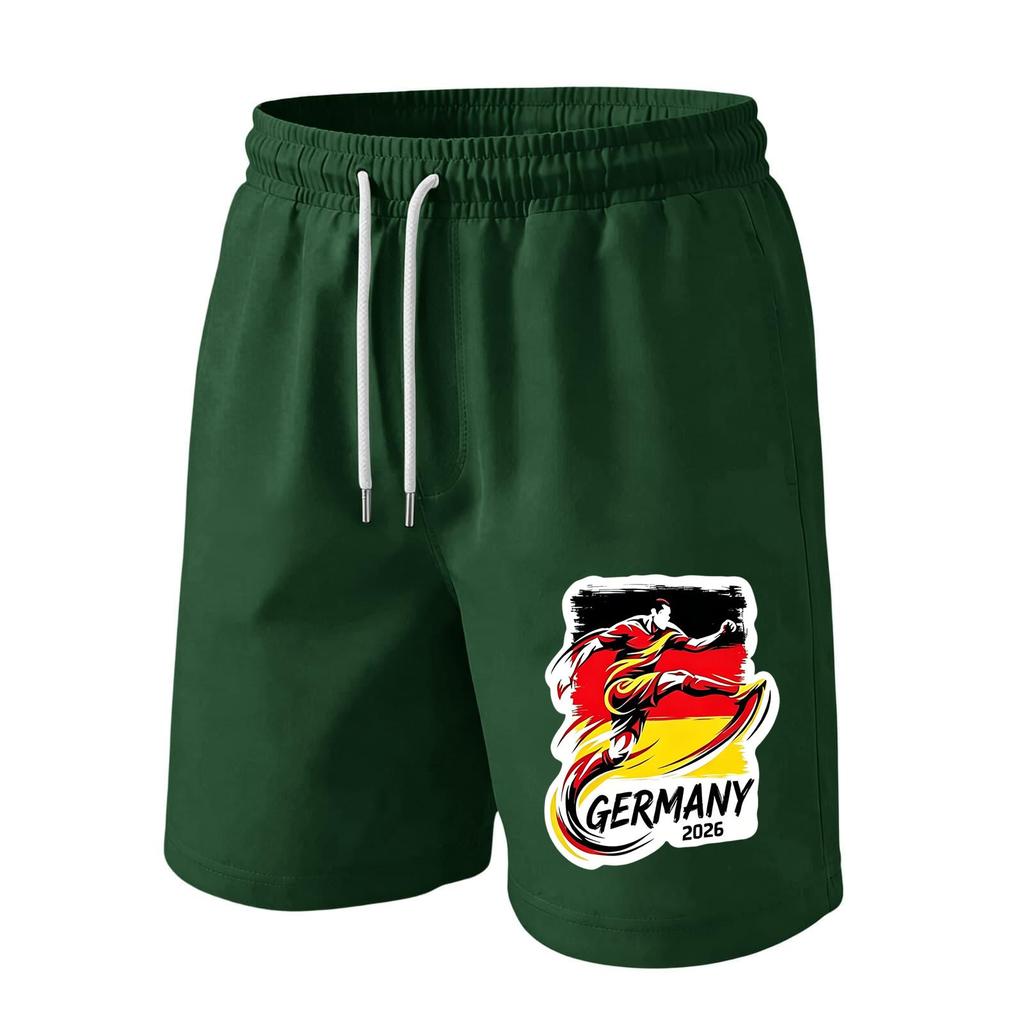 Men’s Casual Drawstring Waist Shorts with Germany 2026 Print Relaxed Fit Lightweight Breathable Athletic Lounge Wear