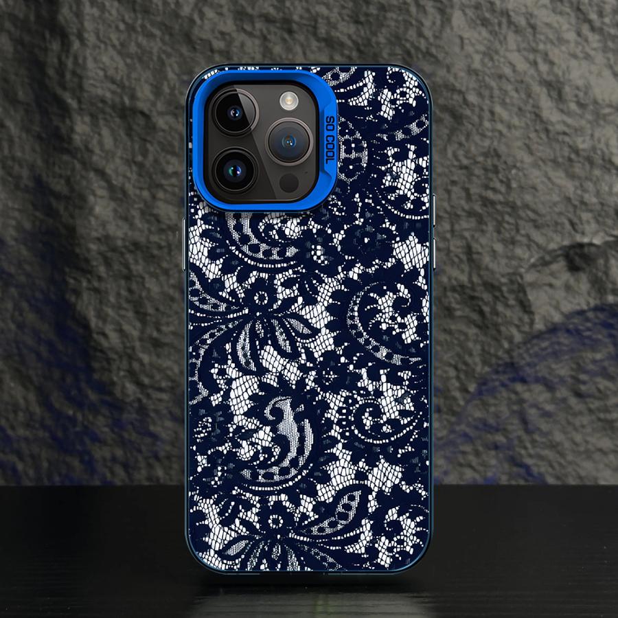 Чехол для iPhone 14 15 16 Plus 17 Air 11 12 13 Pro Max 16e Мягкий чехол Узор Кружево Арт iPhone 12 Pro
