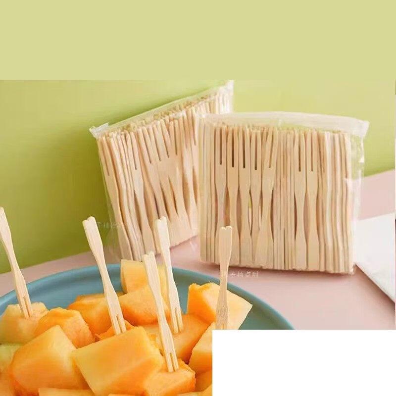 ZISIZ Disposable Bamboo Fruit Forks