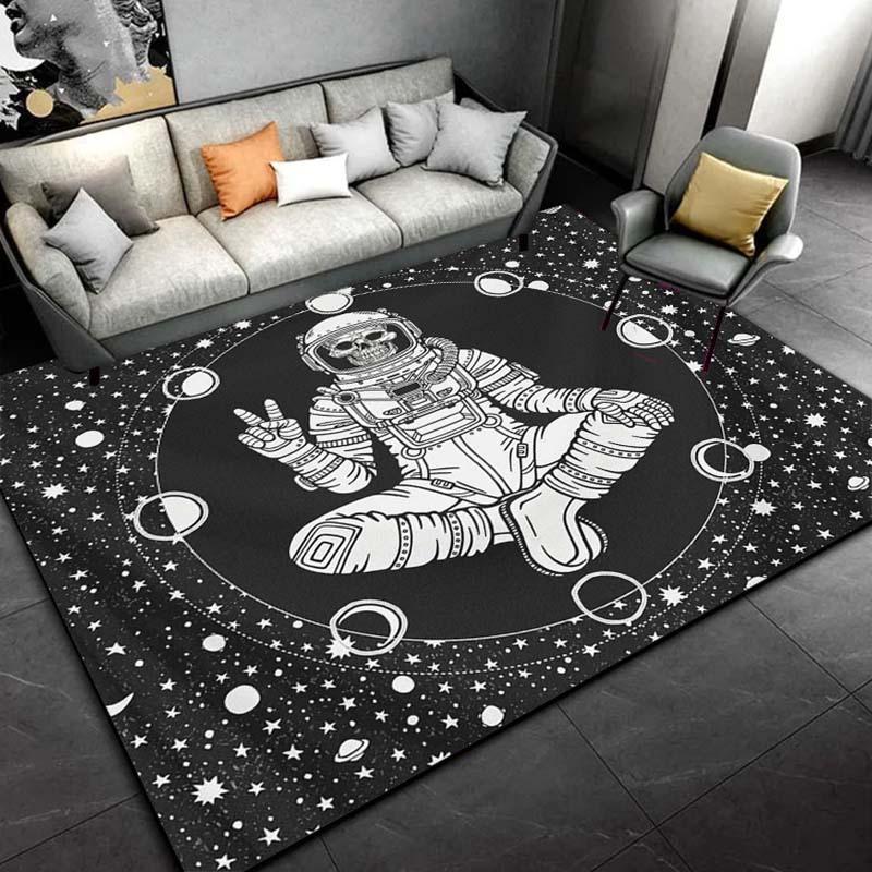 Astronaut in Space Rug for Futuristic Living Areas - Sci-Fi Carpet, Cosmic Design, Modern Home Decor Skid resistant carpet