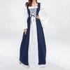 Halloween Dress Maxi Square Neck Royal Vintage Tight Waist Cosplay Dress for Party