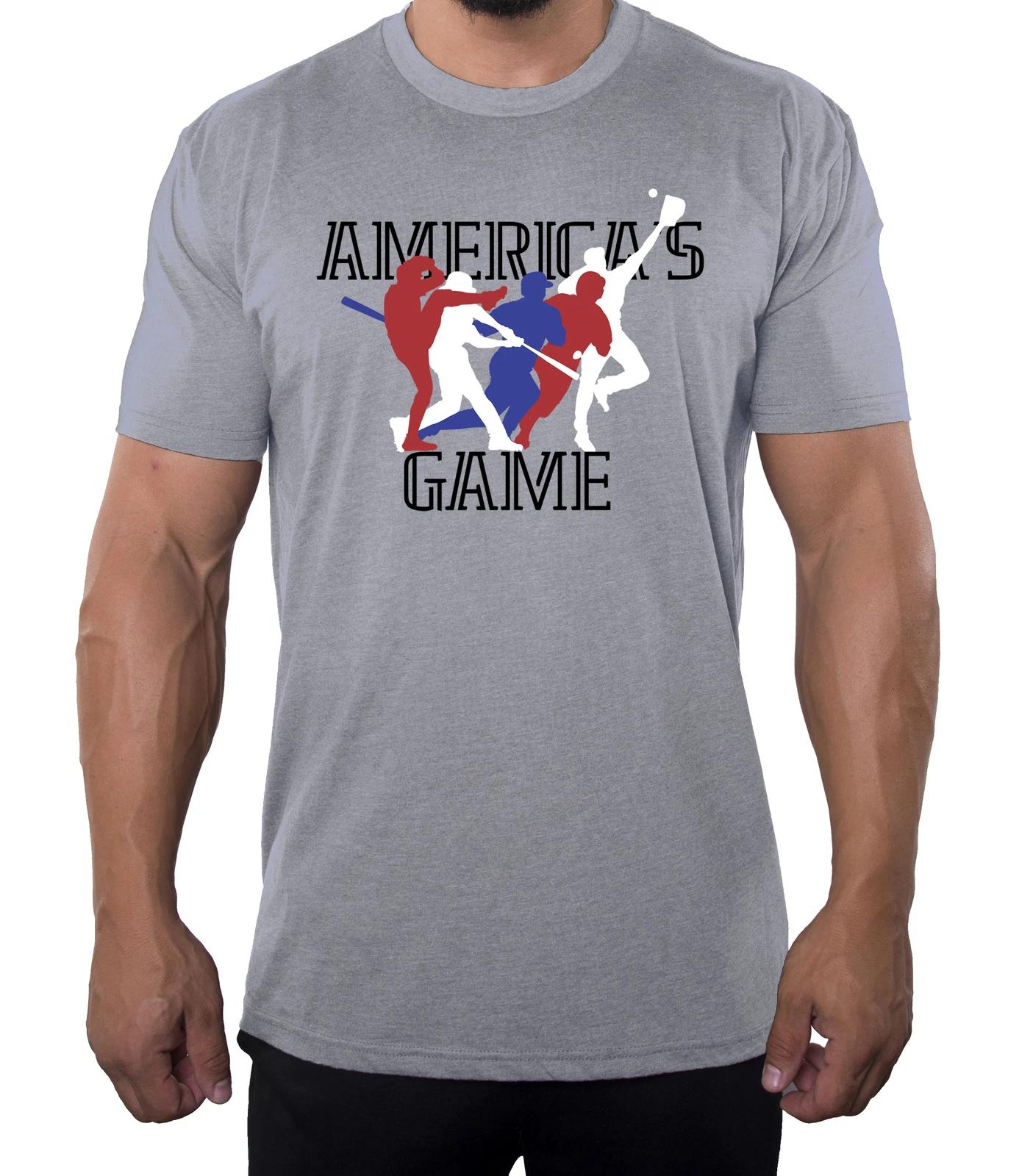 Americas Game Baseball T-Shirt for Men, Graphic Tees, Cool Baseball Shirts 2XL