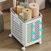 Foldable Storage Basket, Small Plastic Laundry Basket with Wheels and Handles, Space-saving Rolling Basket