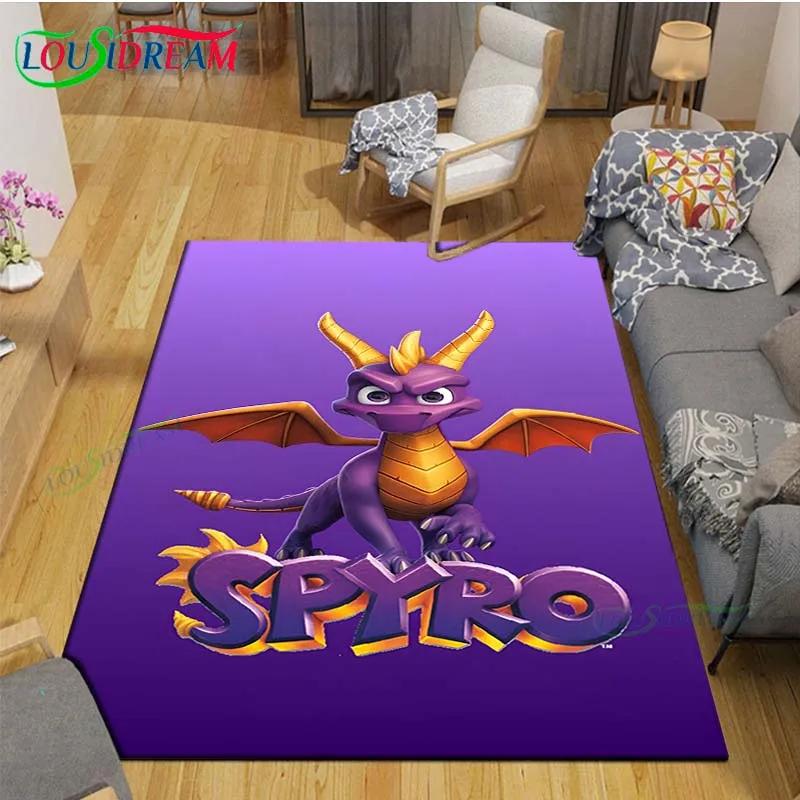 3D Klasické Hry S-Spyro Drak Tištěné Koberce Obývací Pokoj Protiskluzový Plošný Koberec Dětský Pokoj Rohožky Jóga Podložka Velký Koberec Dekor