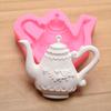 Silicone Fondant Mold Cartoon Cute Teapot Shape Handmade Candle Resin Craft Cake Decorating Tool for Kitchen Baking Gift