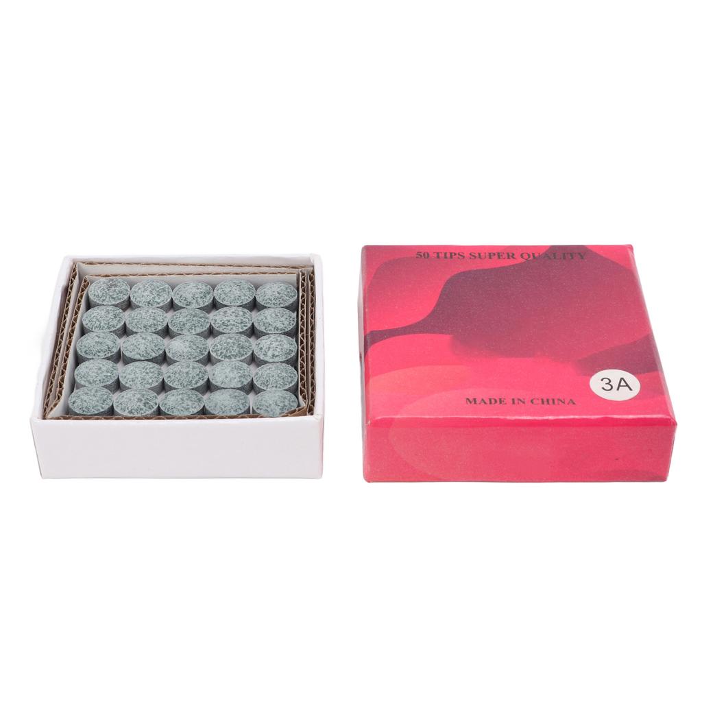 50pcs set Billiard Cue Stick Replacement Tips with Storage Box Slipping Prevention Cue Stick Tips9.5mm