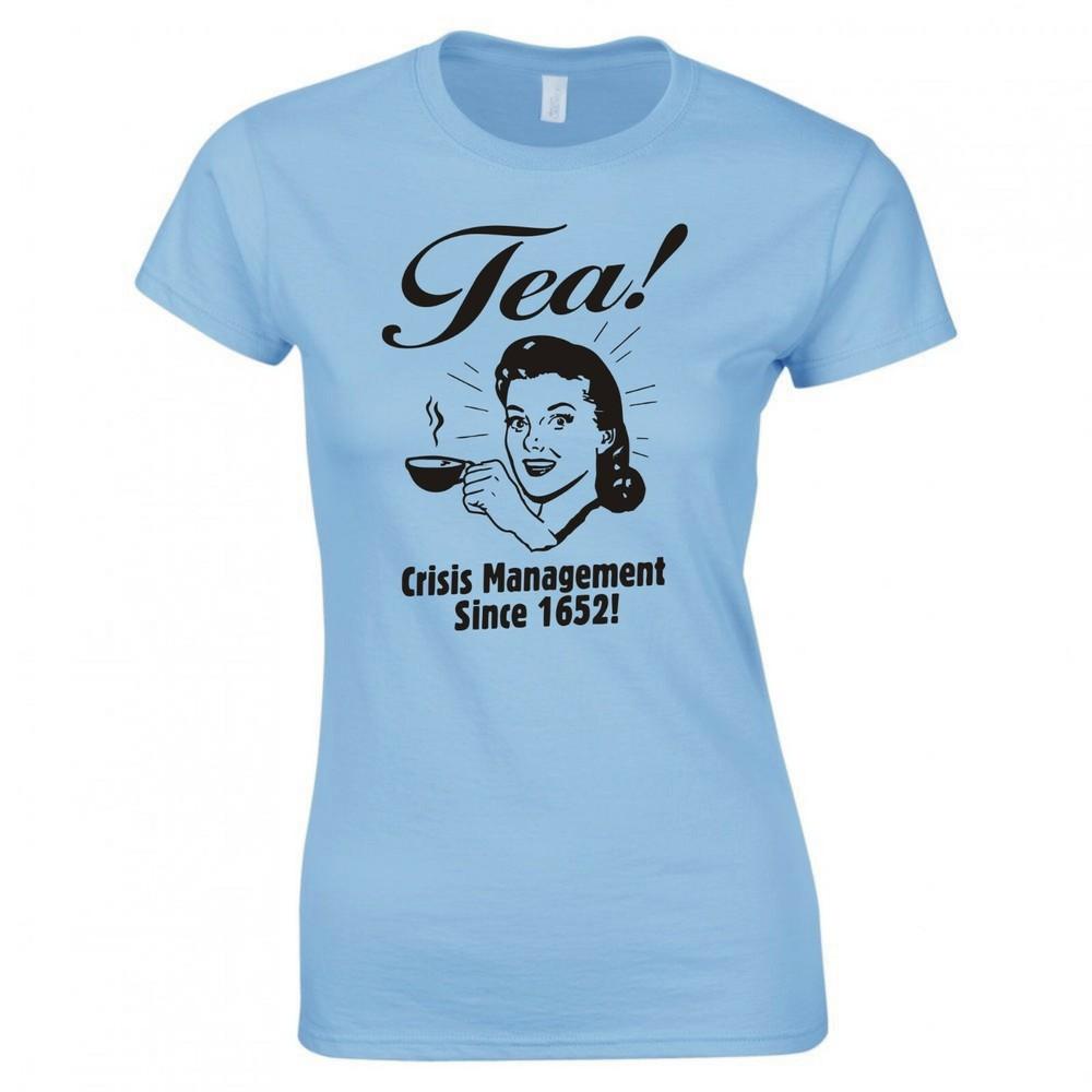 Funny Tea Drinker Crisis Unisexageunisext Skinny Fit TShirt S