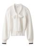 Snidel Sheer Bowtie Knit Pullover SWNT241161 White Women's