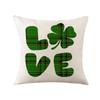St. Patrick's Day Pillow New Plaid Clover Plant Print Pillow Sofa Cushion Linen Pillow Cover