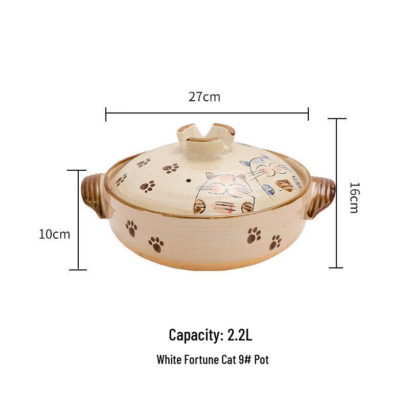 Wutuo Lucky Cat Clay Pot Casserole