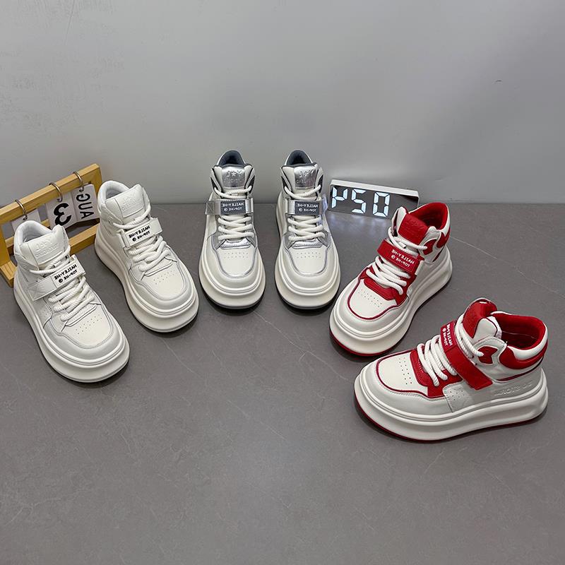 Fashion Casual Autumn and Winter Board Shoes Versatile Velvet Cotton Shoes European High-top Little White Shoes Women's Platform New Sports and