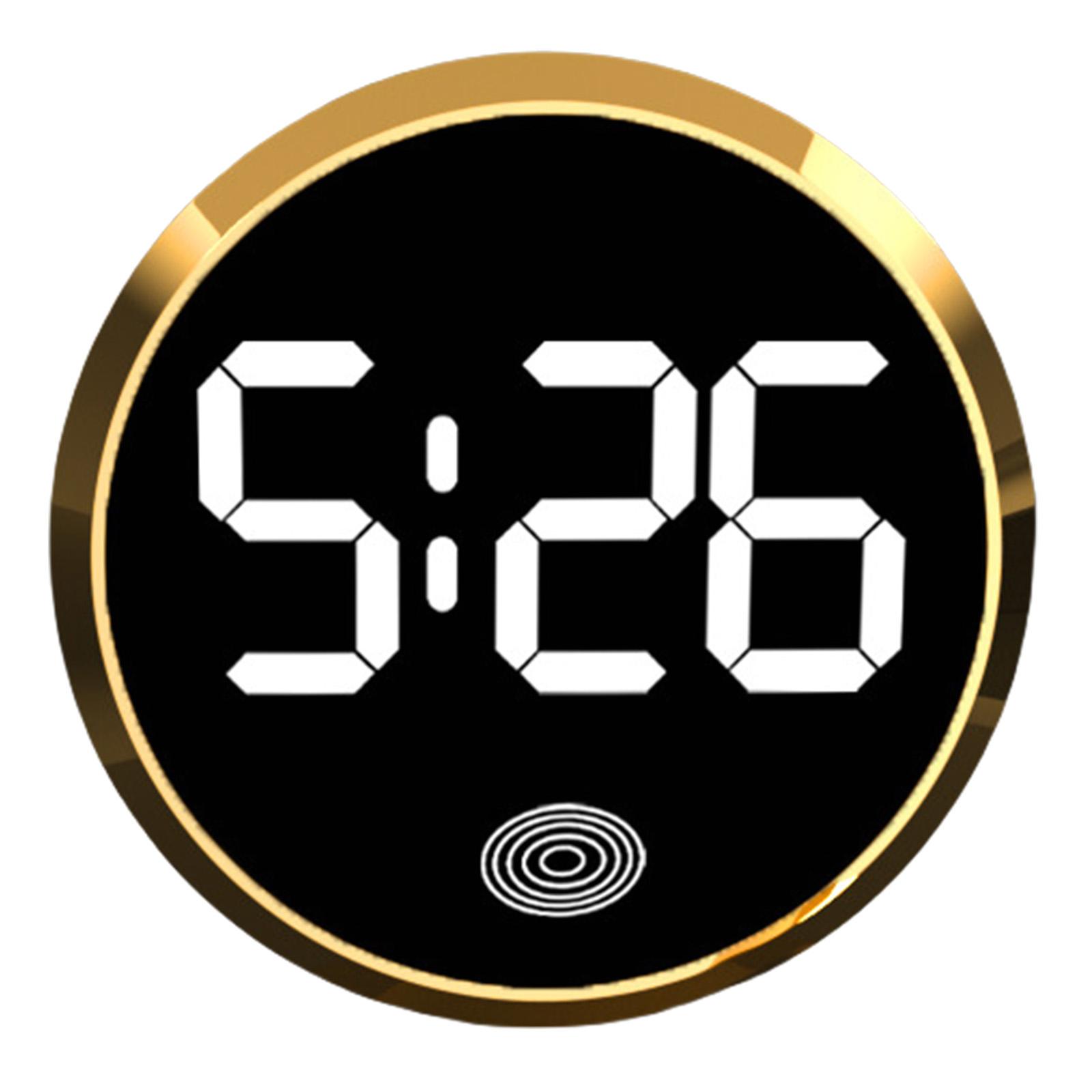 Auto LED Digitaluhr mit Temperaturanzeige Einfache Installation Magnetische Rückseite Runde Uhr für Armaturenbrett oder Konsolen D