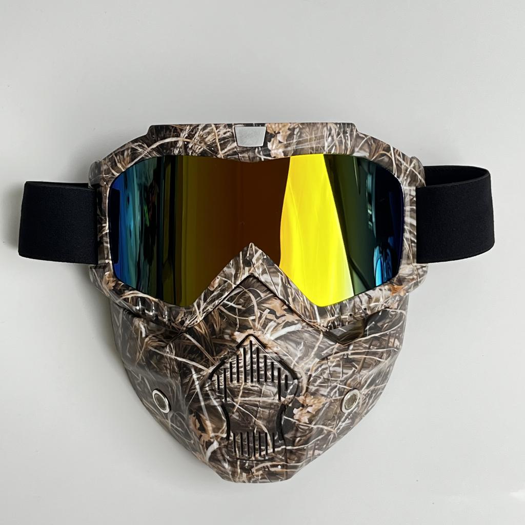 Windproof Outdoor Mask Glasses Men Off-road HD Lens MX MTB ATV Anti-Fog Full Face Protection Tactical Helmet Mask Adjustable