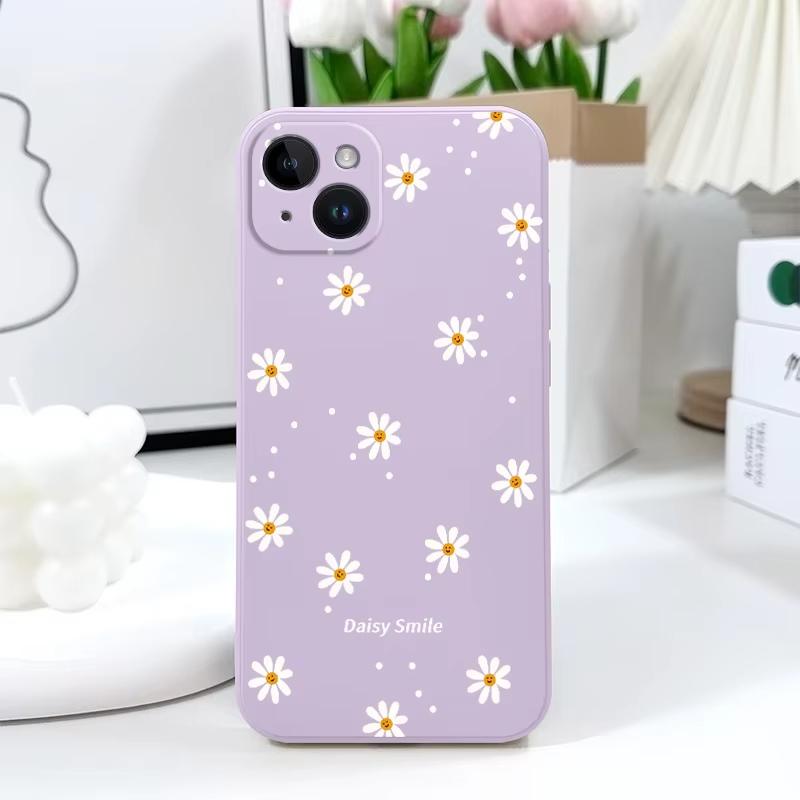 Smiling Daisy Phone Case For iPhone 17 17 Air 16 16e 15 14 13 12 11 X XR XS Plus Pro Max Mini Silicone Cover