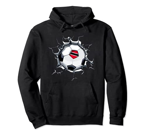 Soccer on a cracked wall Trinidad and Tobago soccer fan jersey Trinidad flag football hoodie
