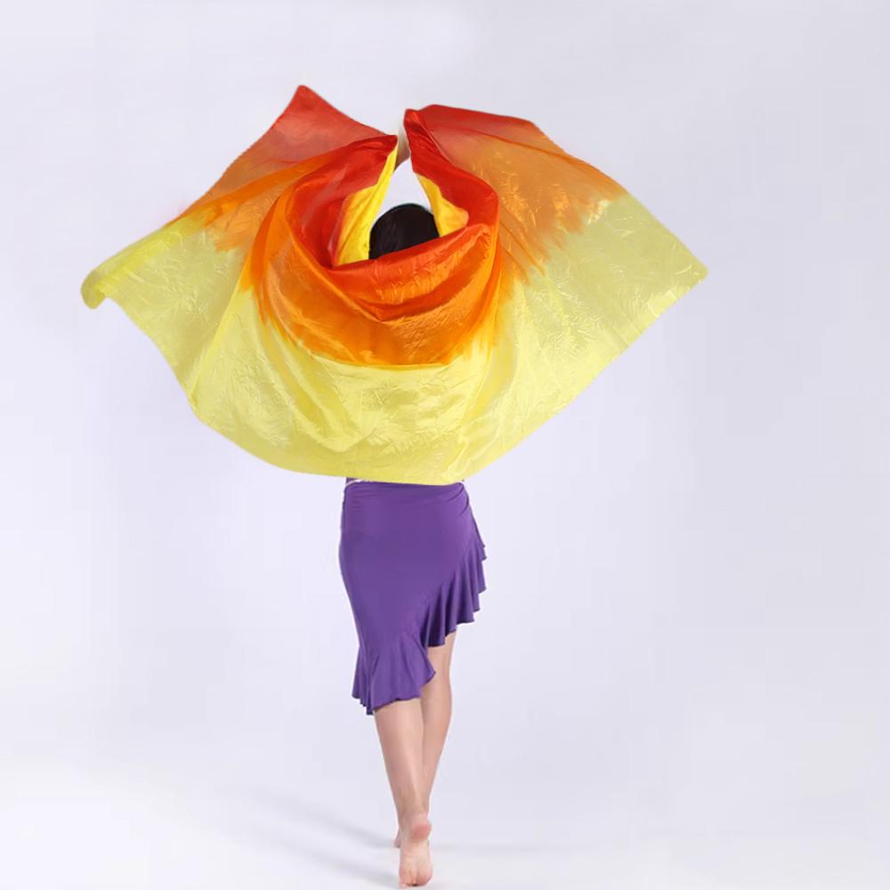 Long Belly Dance Veils Gradient Color Dancing Scarf Turban Hijabs Latin Belly Dance Shawls