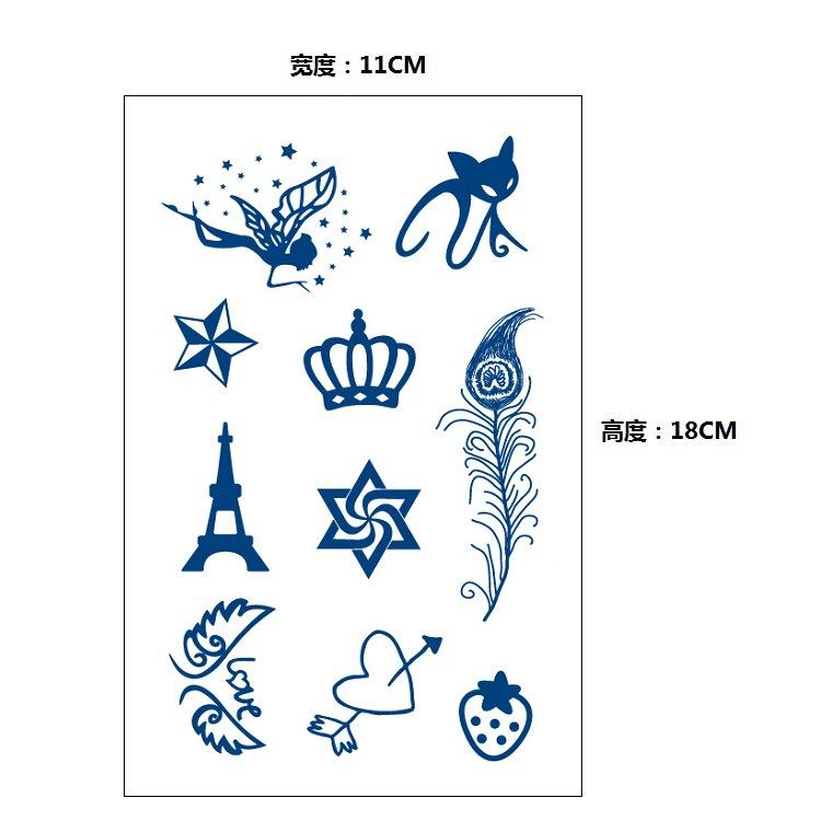Gradual Change Herbal Fashion Personality Japanese Wave Whale Waterproof Simulation Long Time Does Not Fade Tattoo Sticker