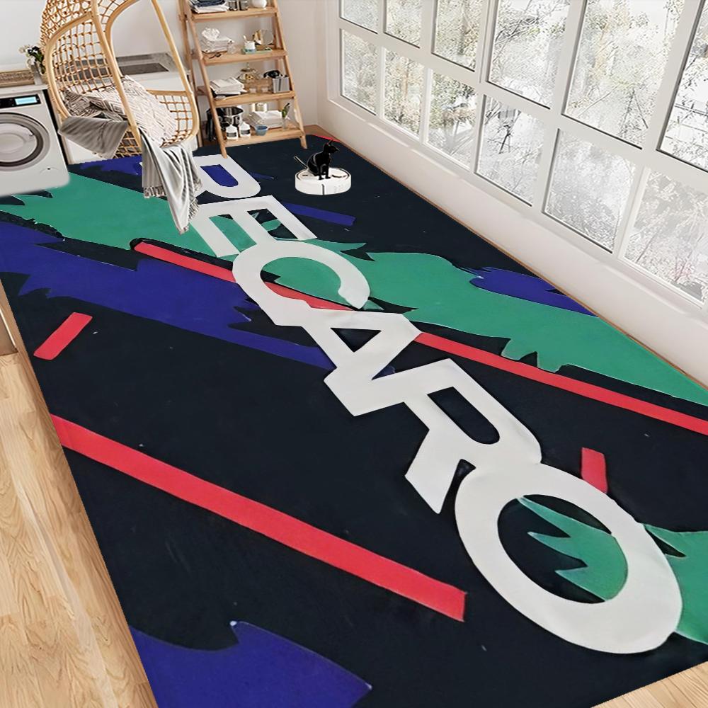 Recaros Logo Fußmatte für die Vordertür Rutschfest Wasserabsorbierend Langer Streifen Kissen Schlafzimmermatte Bettvorleger