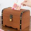 1 Set Vintage Treasure Storage Box Wooden Treasure Chest With Lock Piggy Bank Organizer Saving Box Case For Home Decoration