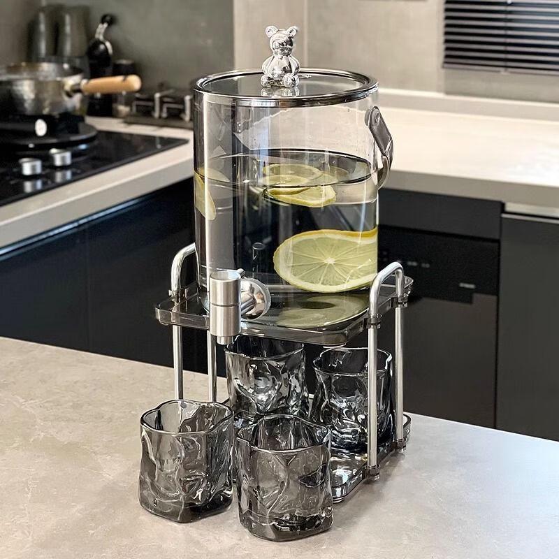 

Light Luxury Glass Cold Water Pitcher with Faucet