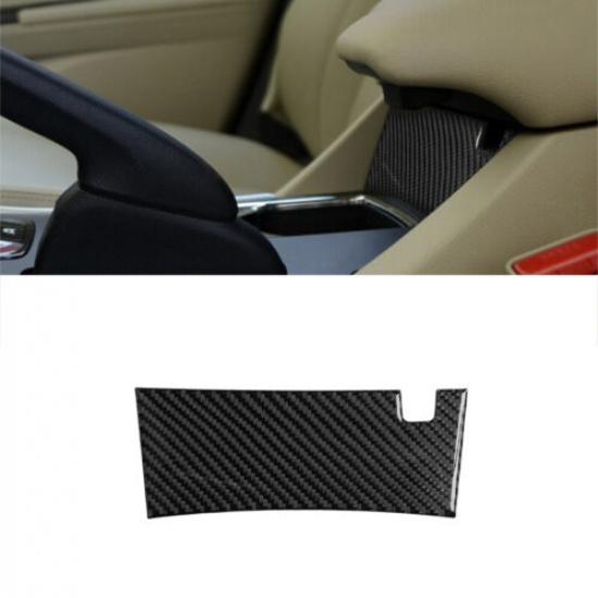 Bright Carbon FIber Car Center Storage Box Lower Panel Cover For Accord 13-17
