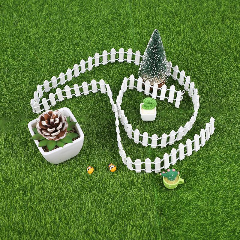 100CM Mini Wooden Fence Fairy Garden Fence Miniature DIY Fairy Garden Accessories Wood Barrier Dollhouse Home Craft Decoration