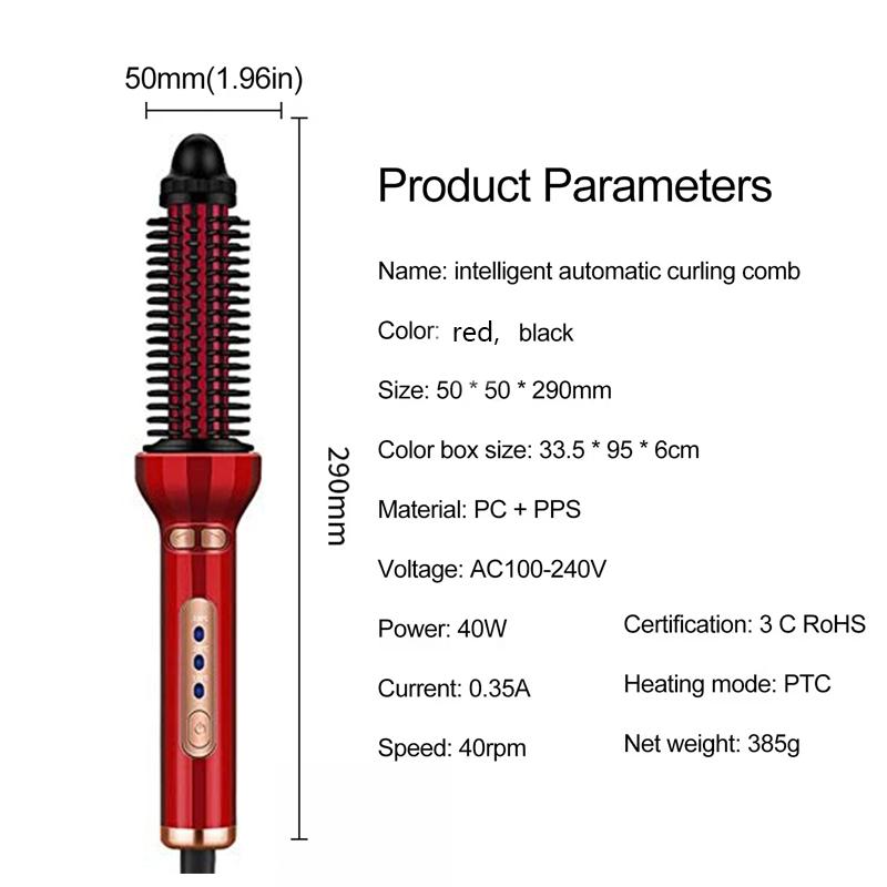 Curling Iron Brush Electric Hair Straightener Curler Comb High Quality Auto Shut Off Button Control Hair Straightener Comb