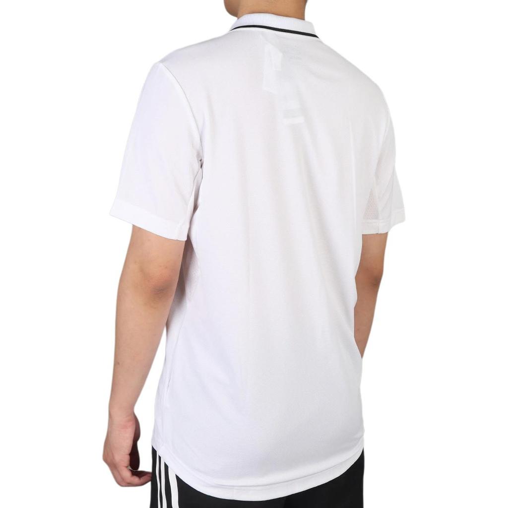 Adidas Solid Color Sports Casual Short Sleeve Polo Shirt Men Tops White HS3245