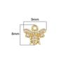 Copper Zircon Cute Bee Charms Pendants for Necklace Earring Bracelet Making
