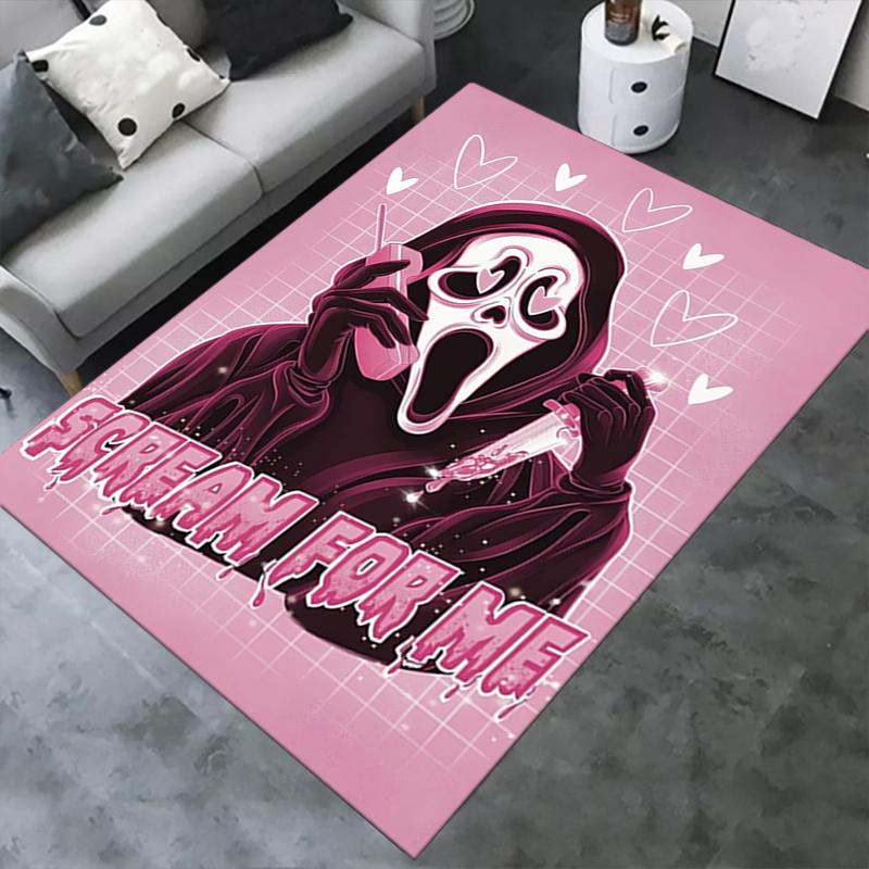 1pc Scream,Mask,Heart Office Carpet Soft Polyester Entrance Carpet Washable Non slip Machine Washabl