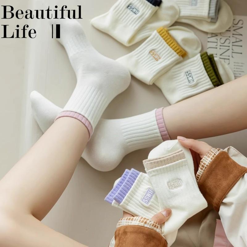 Damen Baumwoll Kurzsocken Atmungsaktive Sportsocken Gestreifte Modische Socken