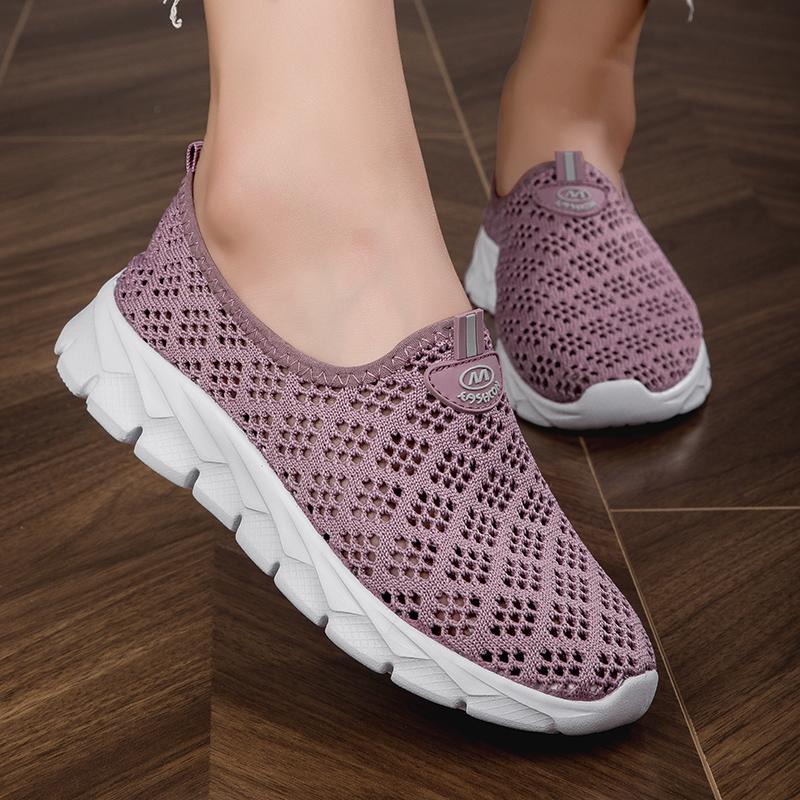Summer Outdoor Casual Shoes Women's Mesh Breathable Flat Light Sneaker Female Loafers Casual Hollow Out Outdoor Flats Zapatos