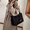 Korean Style Canvas Shoulder Bag Large Capacity Cloth Handbag Cute Corduroy Tote Bag  Women