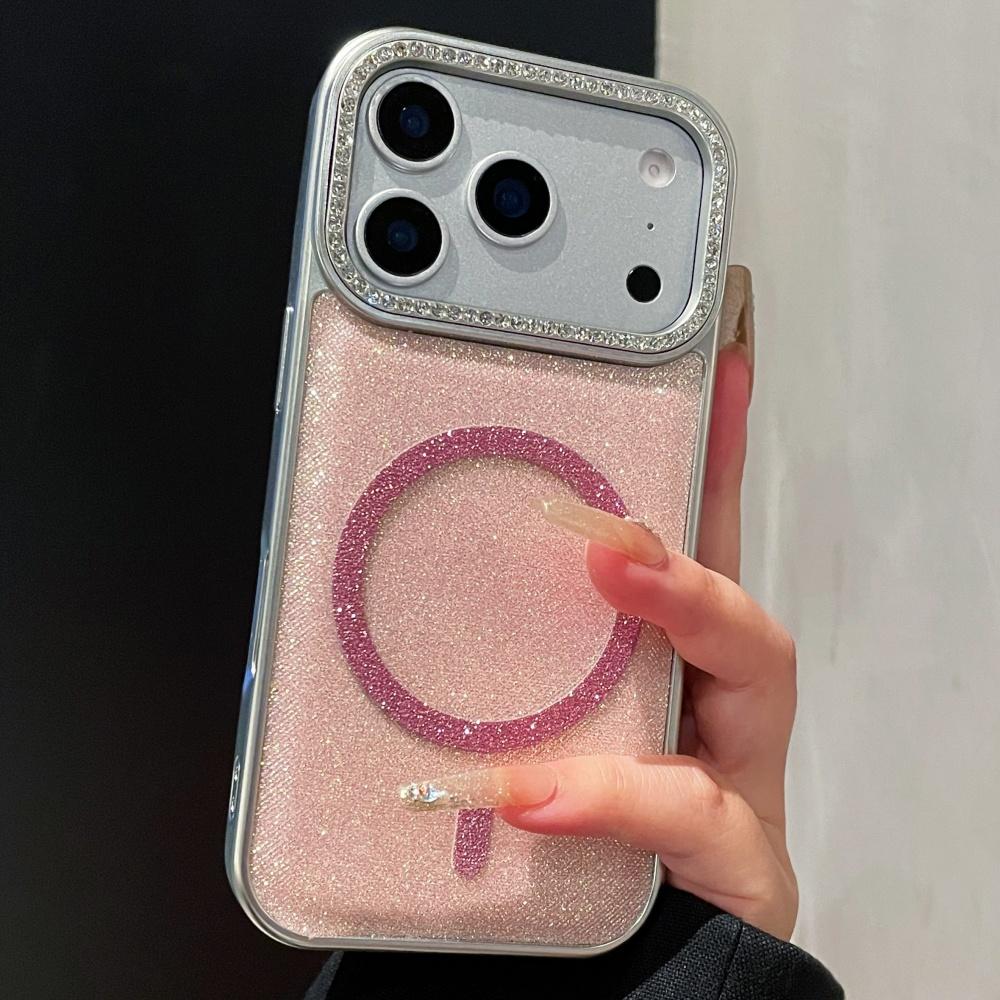 

Shiny Glitter Magnetic For Magsafe Case for iPhone 17 Air 16 15 14 Plus 13 12 17 Pro Max Wireless Charging Bumper Cover For iphone17Promax