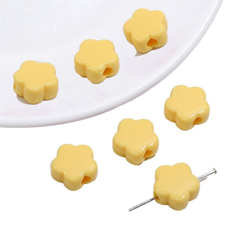 

Акриловые бусины Цветочные подвески Цветочные бусины для DIY Браслет Ожерелье Изготовление ювелирных изделий жёлтый