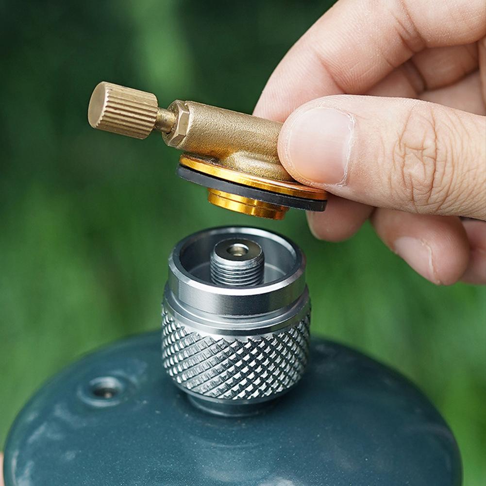 Camping Stove Adapter Long-Lasting Gas Stove Adapter Converter Aluminum Alloy Refill Adapter for Outdoor Camping Gas Tank