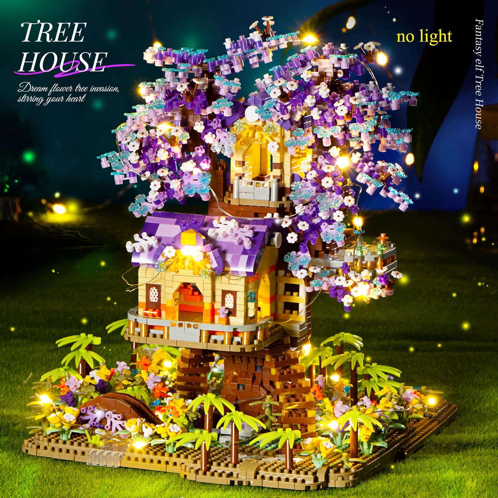 

Mini Sakura Tree City Series Building Blocks Cherry Blossom Architecture Bricks Treehouse Model Gift for Girls and Kids