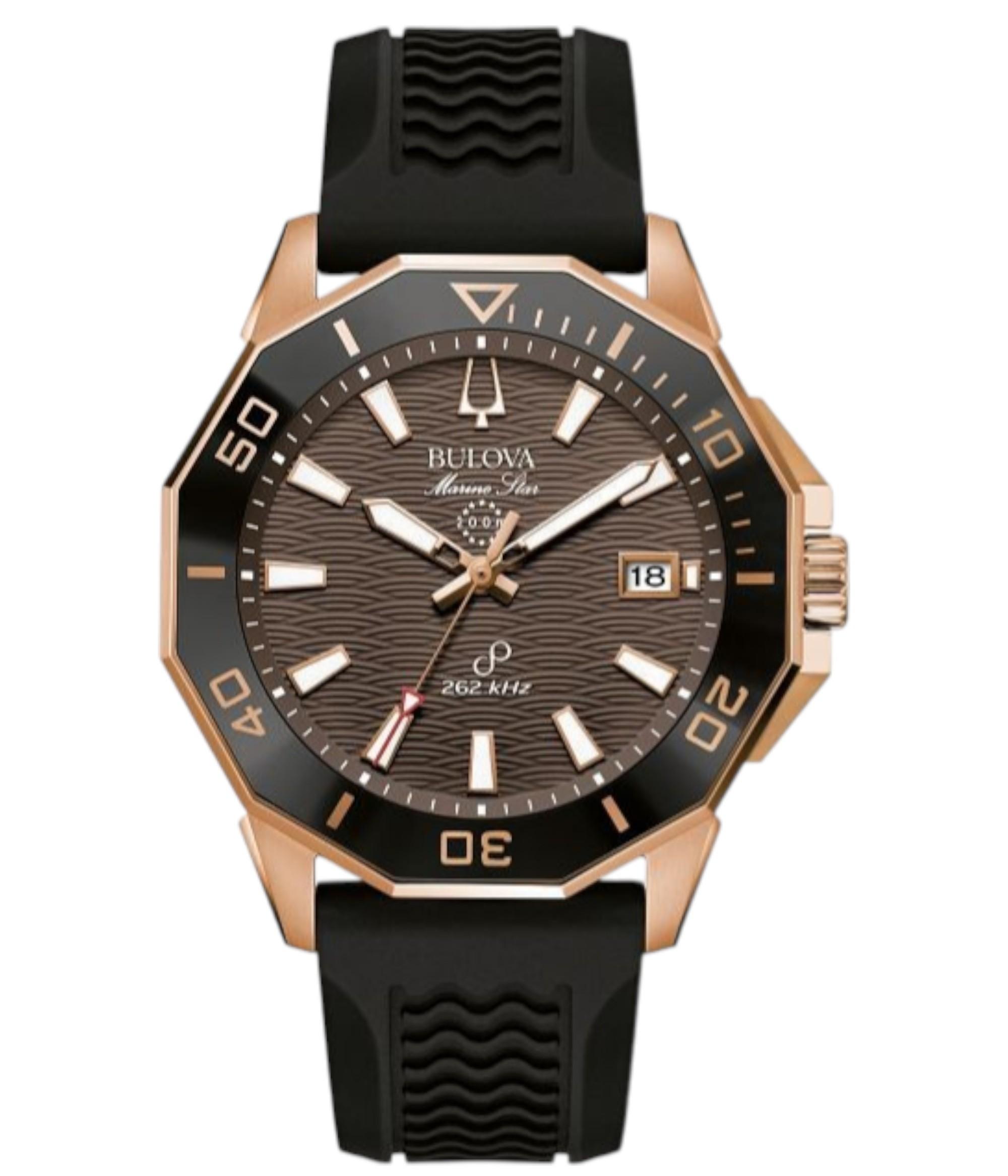 

Кварцевые мужские часы Bulova Marine Star Precisionist 262 кГц 98B421 коричневый