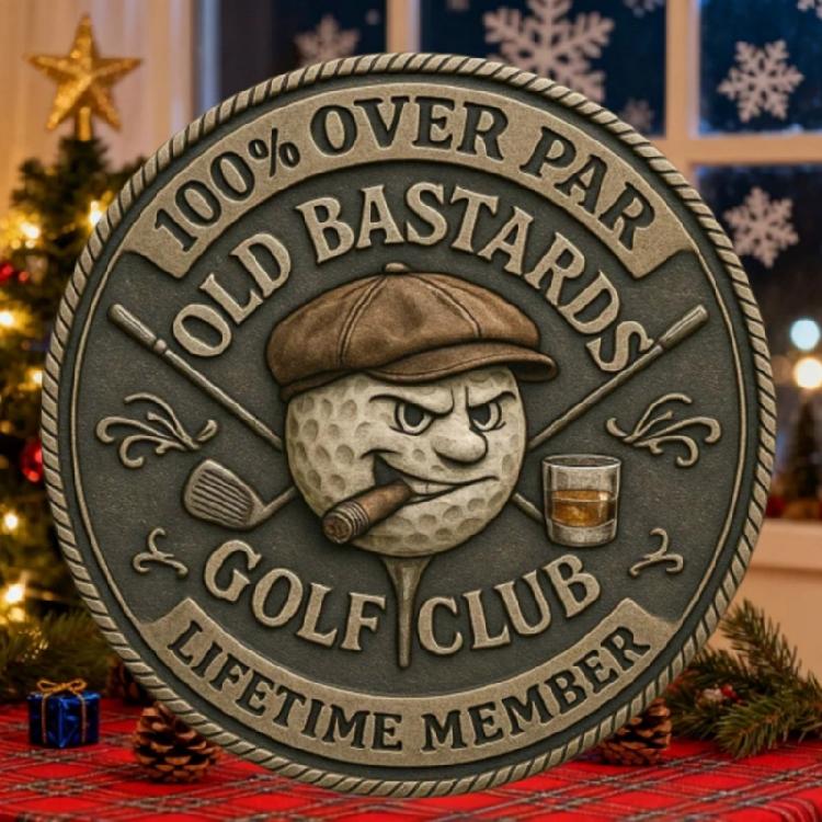 Over Par Old Bastards Golf Coin Humorous Golfer Gift,Novelty Golf Ball Marker Funny Golf Accessories for Men Women