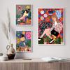 Tropical Colorful Girl Car Flower Koala Leopard Wall Art Malba na plátně Plakáty a obrazy Nástěnné obrazy pro dekoraci obývacího pokoje Bez rámu