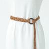 Boho Style Wax Rope Handmade Wood Ring Braided Belt Ethnic Style Dress Belt