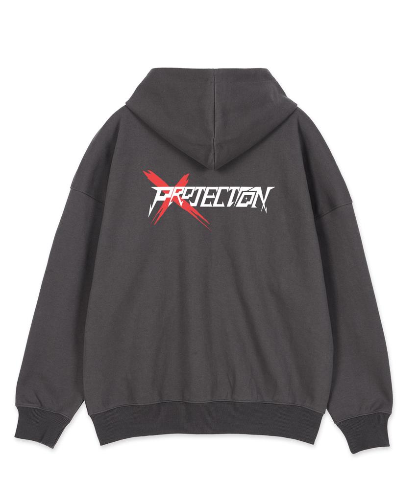 Astral Projection Projection X Overfit Wide Shoulder Zip-Up Hoodie_Charcoal