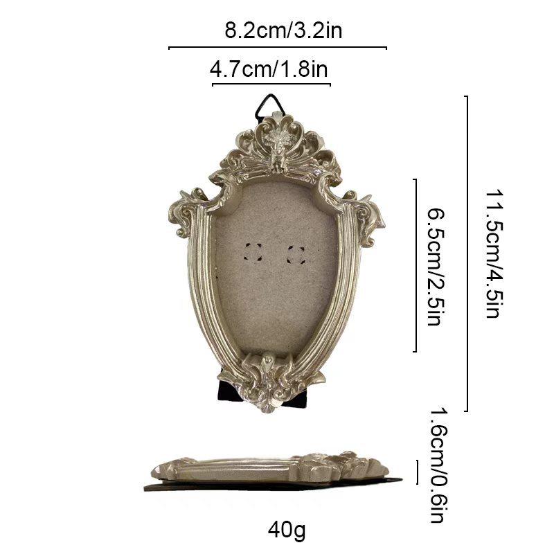 Victoria-Style Retro Resin Photo Frame Ornament - Light Luxury Badge Display Stand for Photo Props