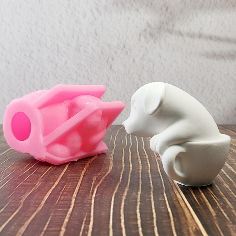 Dog Animal Silicone Candle Molds for Epoxy Resin Candle Soap Chocolate Fondant Silicone Molds Cement Clay Silicone Molds
