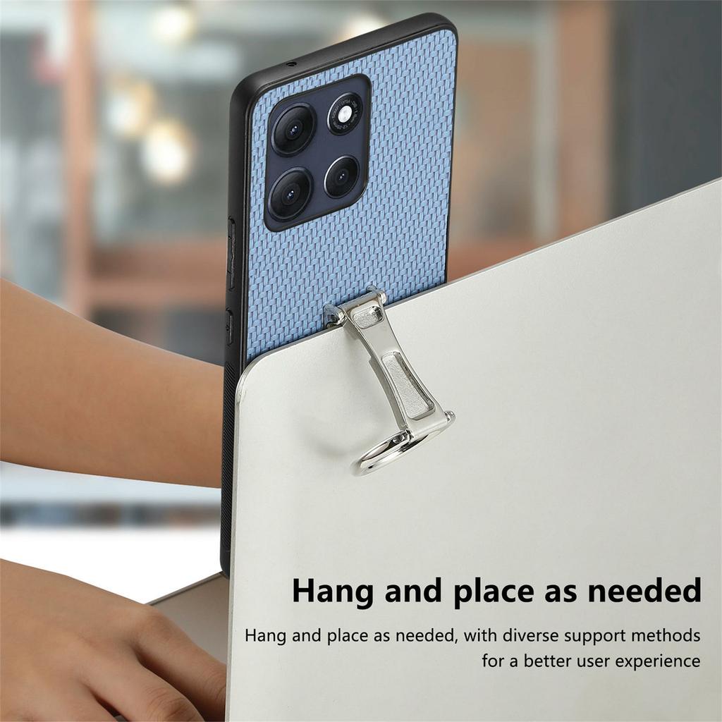 CASENEO C1-19 for Motorola Moto G86 Power 5G Case Folding Kickstand Leather Back Cover Carbon Fiber Texture